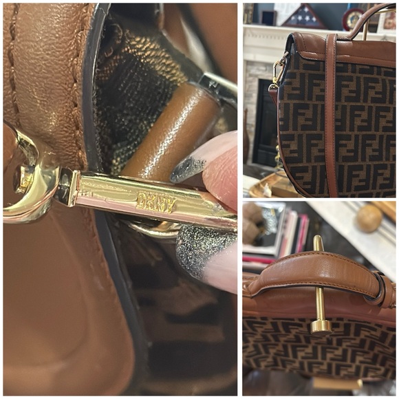 π₯ Authentic Fendi FF Tobacco Messenger Bag in Zucca Canvas Cognac Leather π₯ - Picture 12 of 16